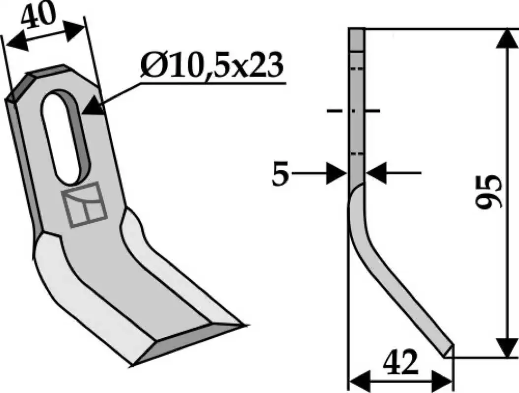Y-Messer 95x40mm